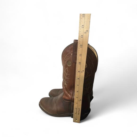 Double H 5154 Sz 7 W Leather Pull Holes Cowgirl Ride Work Farm Chore Boot Ladies - Picture 9 of 9